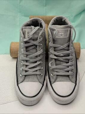 Converse All Star Gray Mid Top Sneakers Women's Sz 5